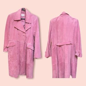 PINK SUEDE TRENCH COAT